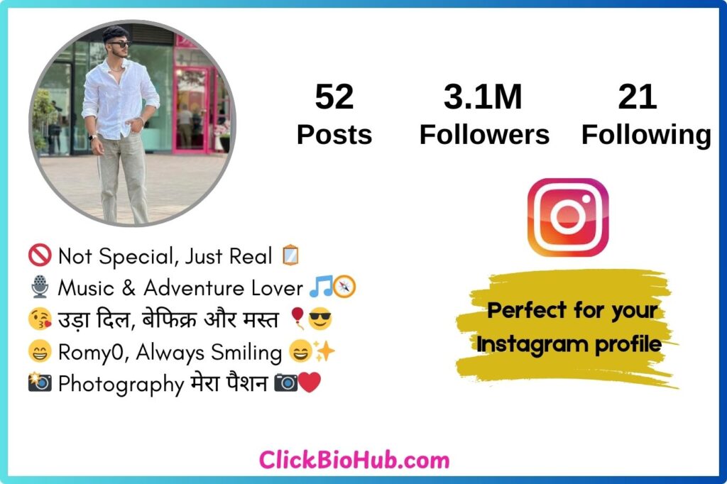 Royal Bio for Instagram for Cute Boys