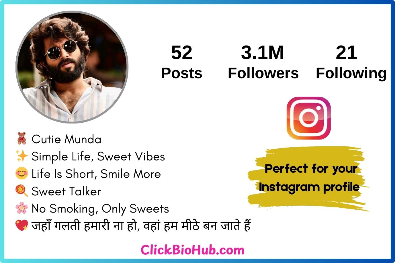 Cute Instagram bio for boys