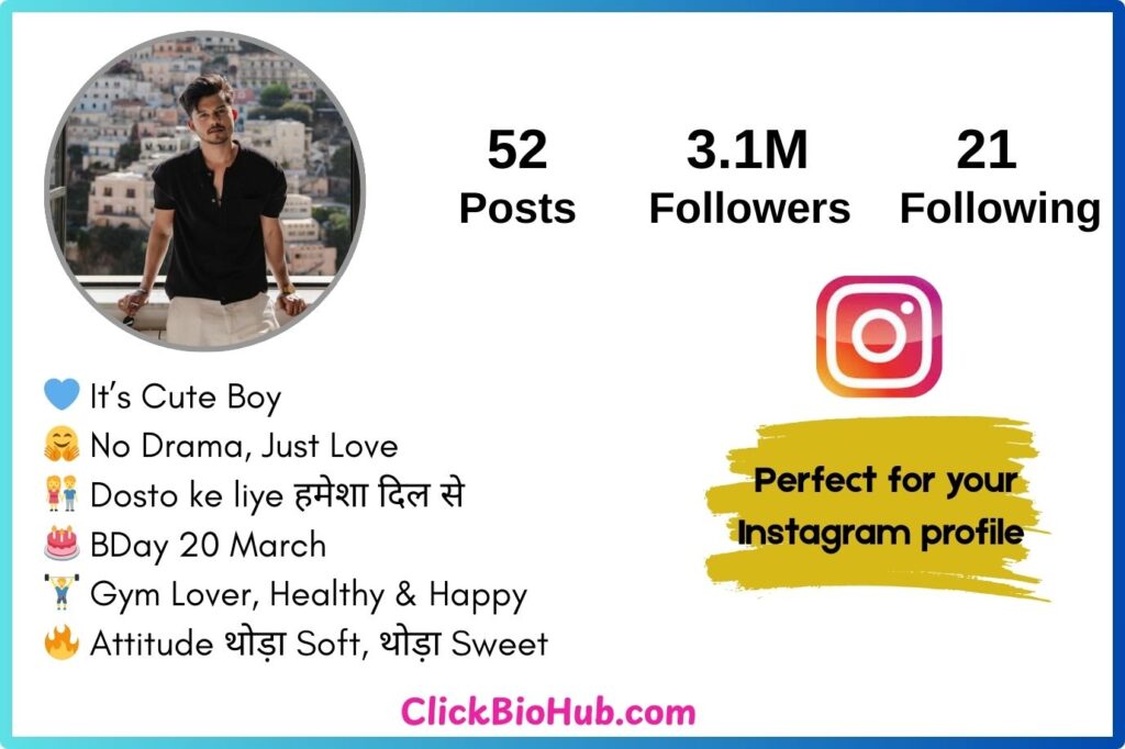 Attitude Bio for Instagram for Cute Boys