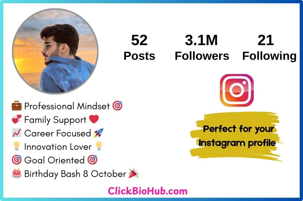 Professional Instagram Bio for Boys