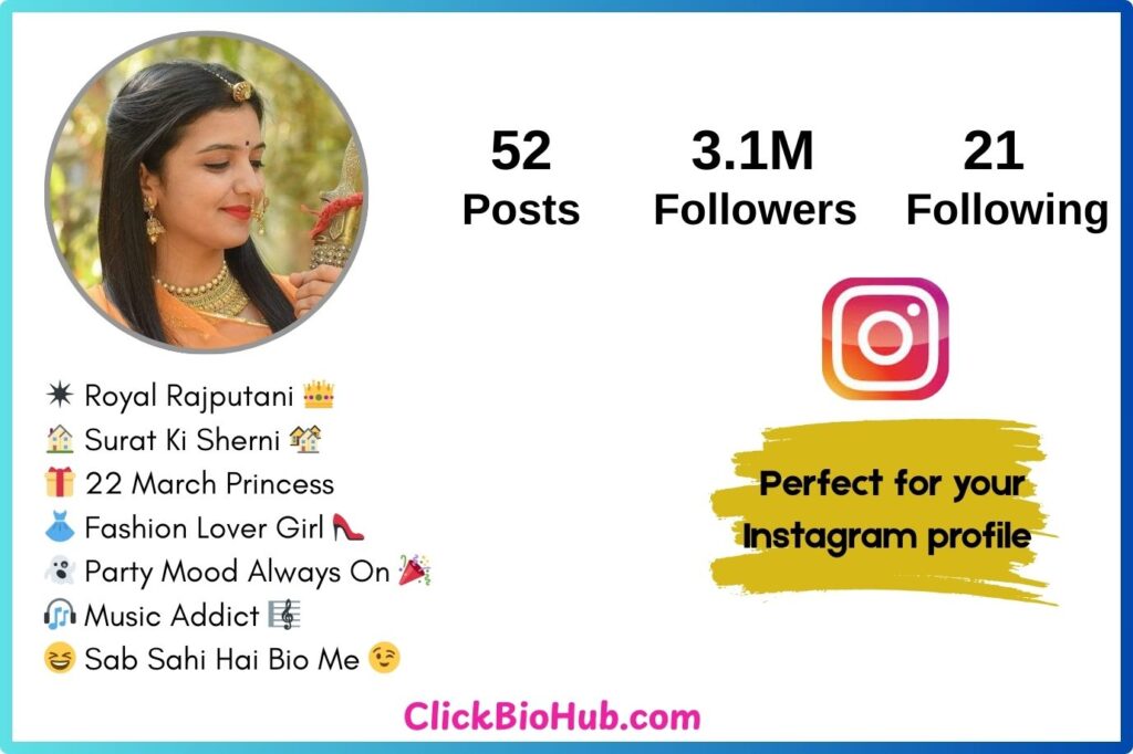 Best Rajput Baisa Bio for Instagram